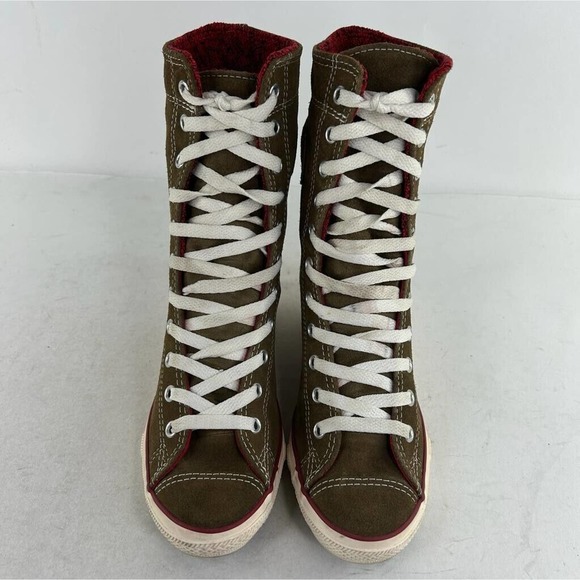 Converse Women's CT Hi-Ness XHI Brown Red Boots US 7 Wedge Lace-Up Sneakers - Picture 3 of 15